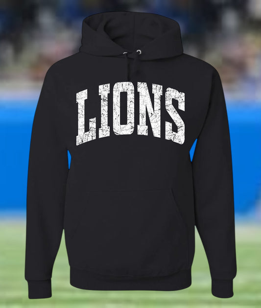 Detroit Football - “Distressed Lions” Hoodie