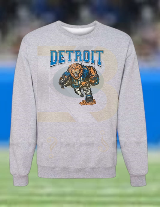 Detroit Football - Motown Lion Hoodie Crewneck
